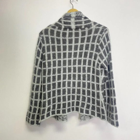 Wooden Ships Gray Mohair Wool Blend Open Front Cardigan Sweater - Picture 7 of 9